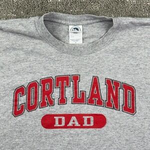New Agenda Cortland Dad T-Shirt Men XL Gray Short Sleeve Graphic Tee Collegiate